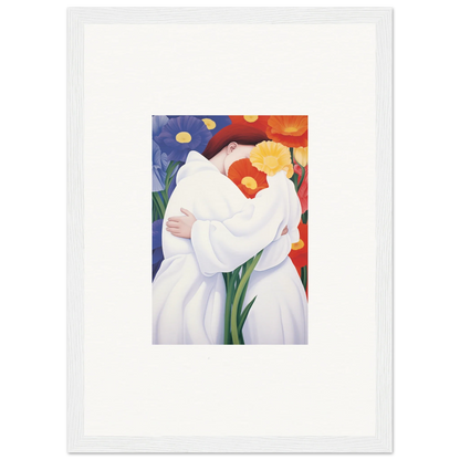 Abstract painting of a white flower, perfect for framed wall art or room decor