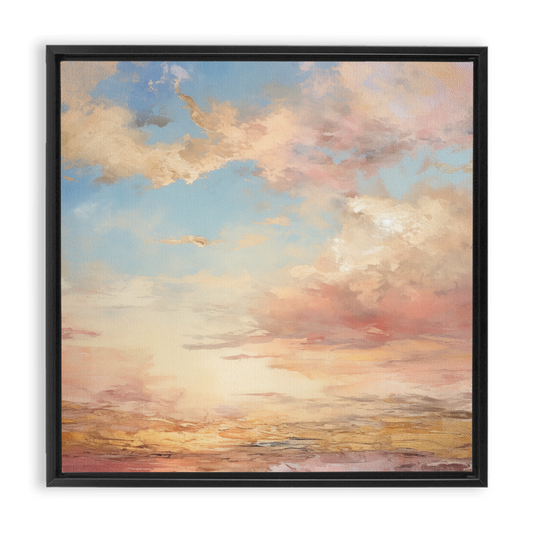 A framed canvas painting of The Good Skies #001 - Framed Canvas Wraps.