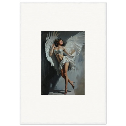 Angelic figure with white wings in graceful pose, perfect for Bliss Effervescent wall art