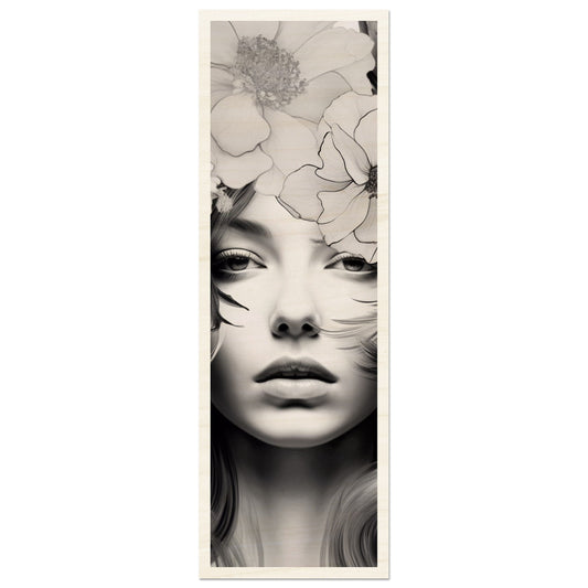 She is flowers - wood prints - 20x60 cm / 8x24″ - print