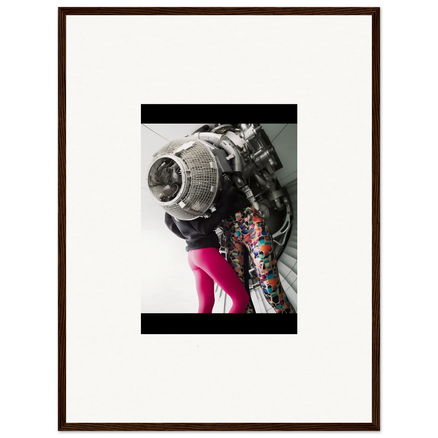 Astronaut suit with floral sleeve and pink pants from Magneto Embrace wall art