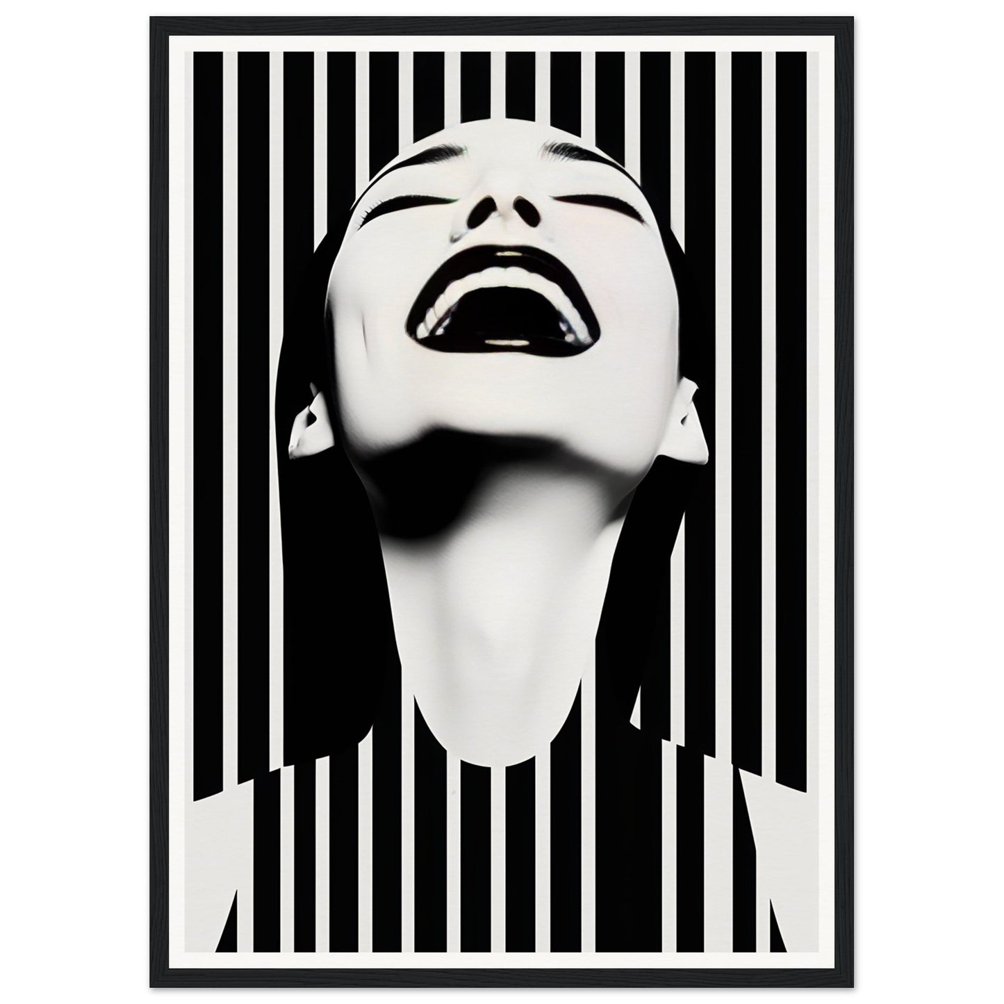 A black and white print of the Joy The Oracle Windows™ Collection, perfect as fashion wall art or a poster.