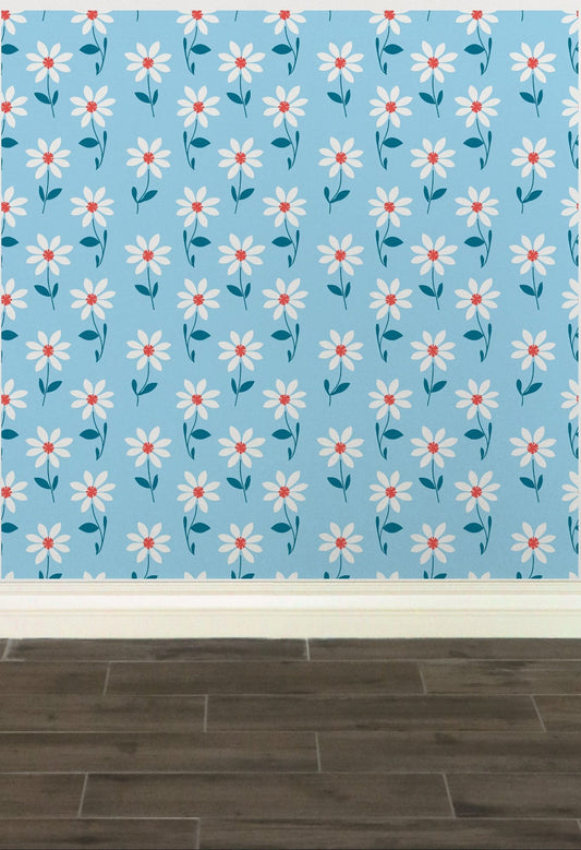 Cute daisies - peel and stick wallpaper
