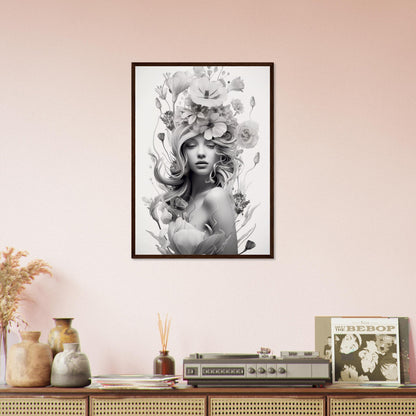 A high quality black and white print poster of the Flowers In Your Head The Oracle Windows™ Collection.