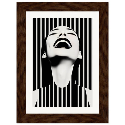 A black and white print of the Joy The Oracle Windows™ Collection, perfect as fashion wall art or a poster.