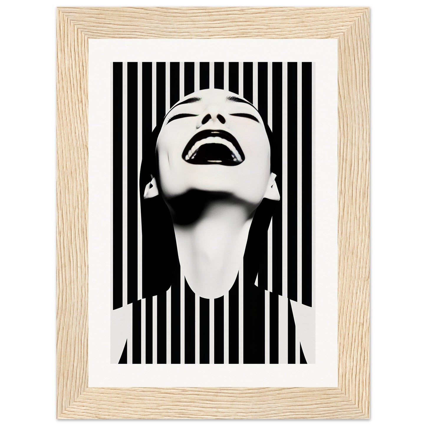 A black and white print of the Joy The Oracle Windows™ Collection, perfect as fashion wall art or a poster.