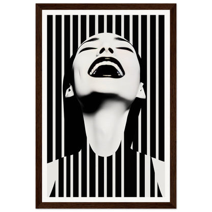 A black and white print of the Joy The Oracle Windows™ Collection, perfect as fashion wall art or a poster.