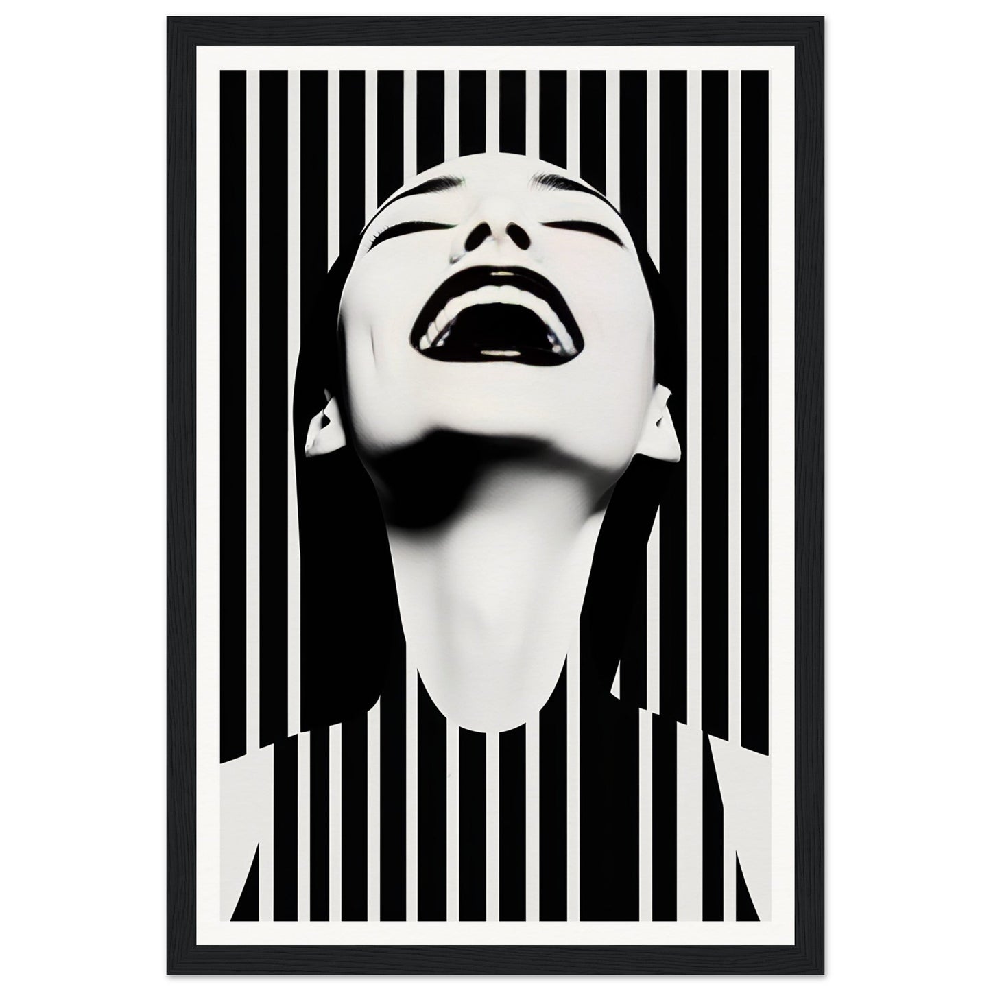 A black and white print of the Joy The Oracle Windows™ Collection, perfect as fashion wall art or a poster.