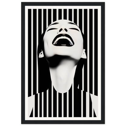 A black and white print of the Joy The Oracle Windows™ Collection, perfect as fashion wall art or a poster.