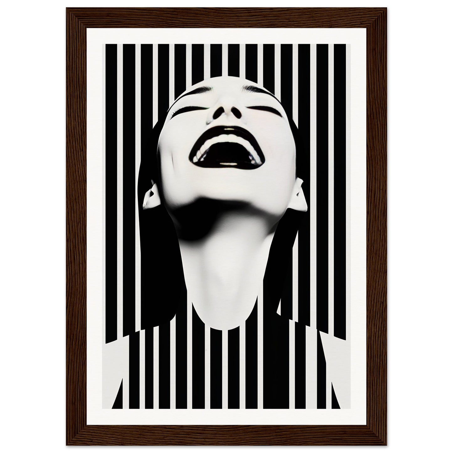 A black and white print of the Joy The Oracle Windows™ Collection, perfect as fashion wall art or a poster.