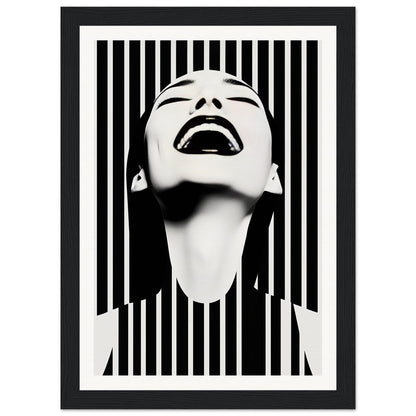 A black and white print of the Joy The Oracle Windows™ Collection, perfect as fashion wall art or a poster.