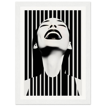 A black and white print of the Joy The Oracle Windows™ Collection, perfect as fashion wall art or a poster.