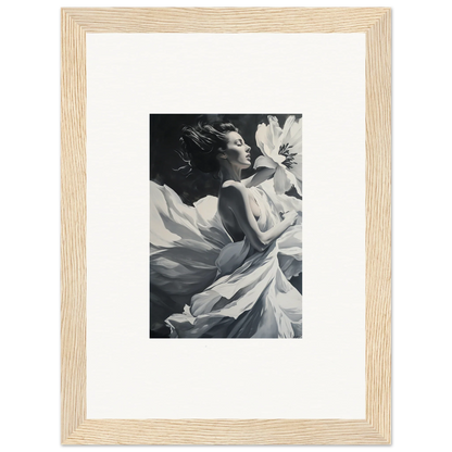 Black and white photograph of a dramatic pose, perfect for Blush Reverie room decor