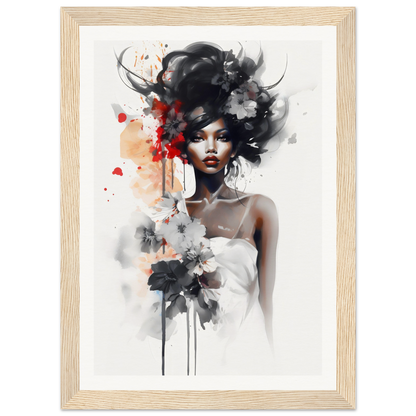 A Basic Brilliance The Oracle Windows™ Collection wall art poster of a black woman with flowers in her hair would be perfect for my wall.