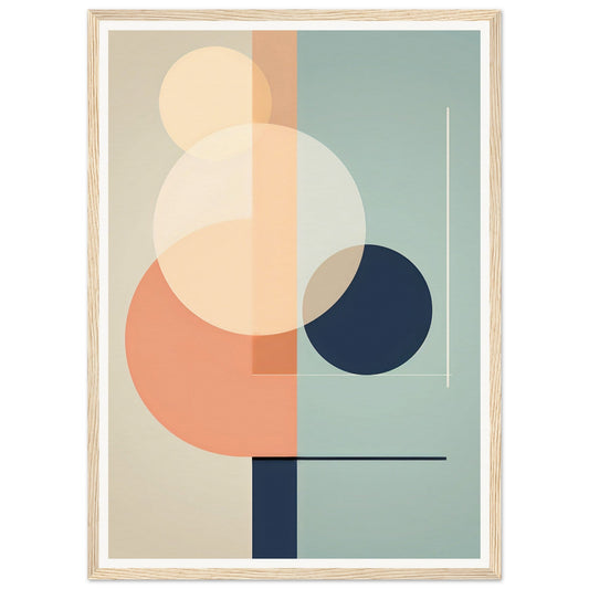 A high quality framed Abstract Geometry L The Oracle Windows™ Collection art print with geometric shapes and circles, perfect as fashion wall art or a poster.