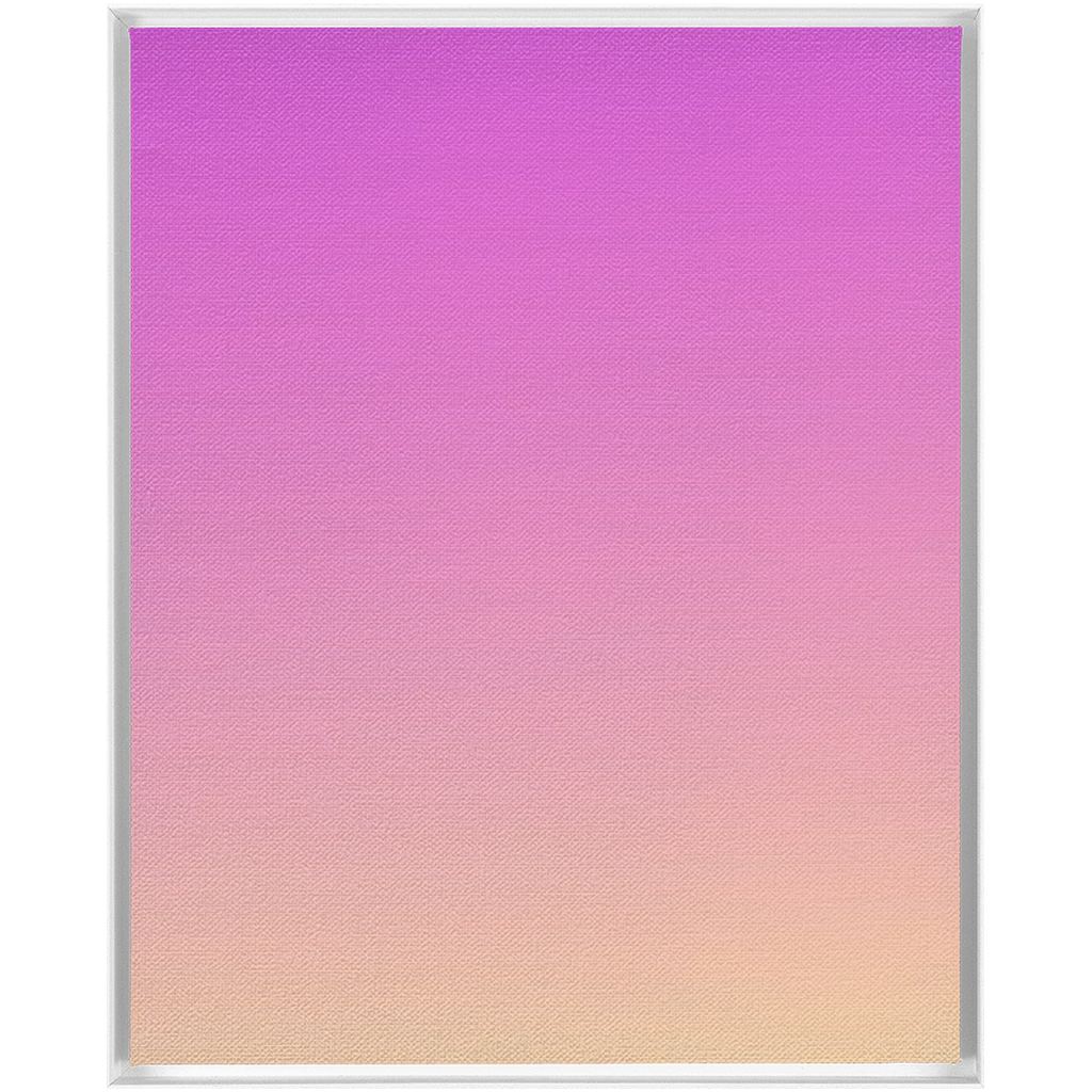 An abstractly painted California Pink Haze Gradient artwork in pink and purple hues, elegantly displayed within a sleek white frame.