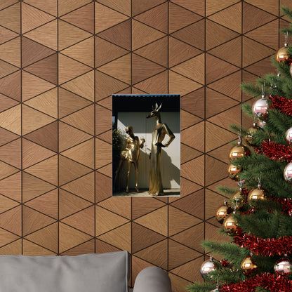 A christmas tree with a picture of a man and woman