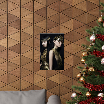 A christmas tree with a picture of a woman