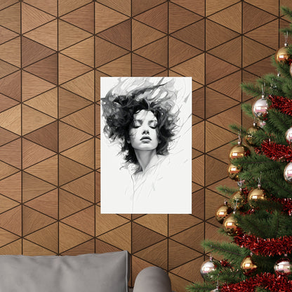 A christmas tree with a picture of a woman