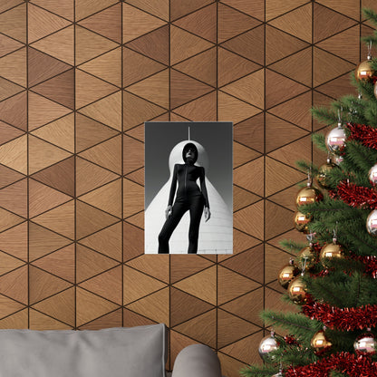 A christmas tree with a picture of a woman