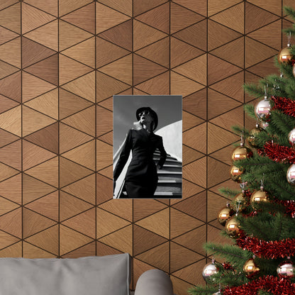 A christmas tree with a picture of a woman