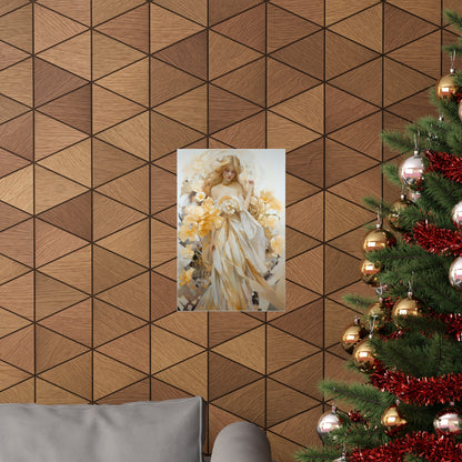 A christmas tree with a picture of a woman