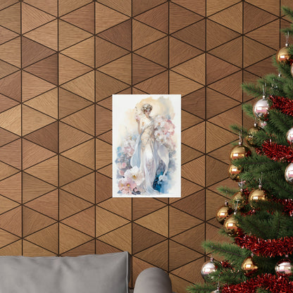 A christmas tree with a picture of a woman on it