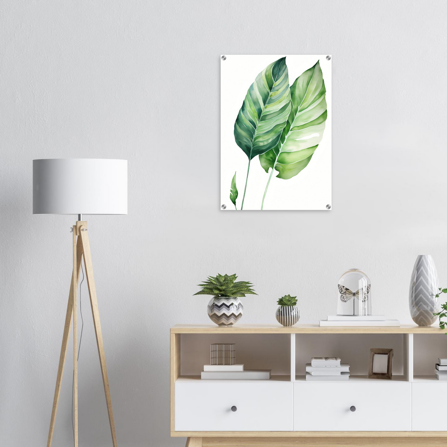 A close up of a plant on a shelf in a room