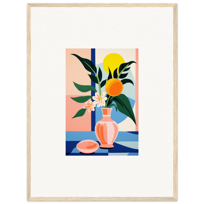 Colorful abstract still life painting for modern room decor and framed wall art