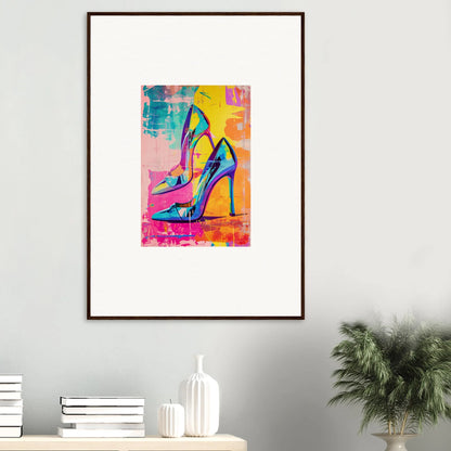 Colorful abstract painting of heels reverie for stylish room decor and framed wall art