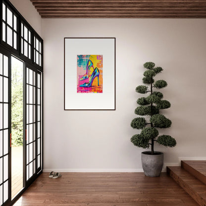 Colorful abstract painting of heels reverie as framed wall art for stylish room decor