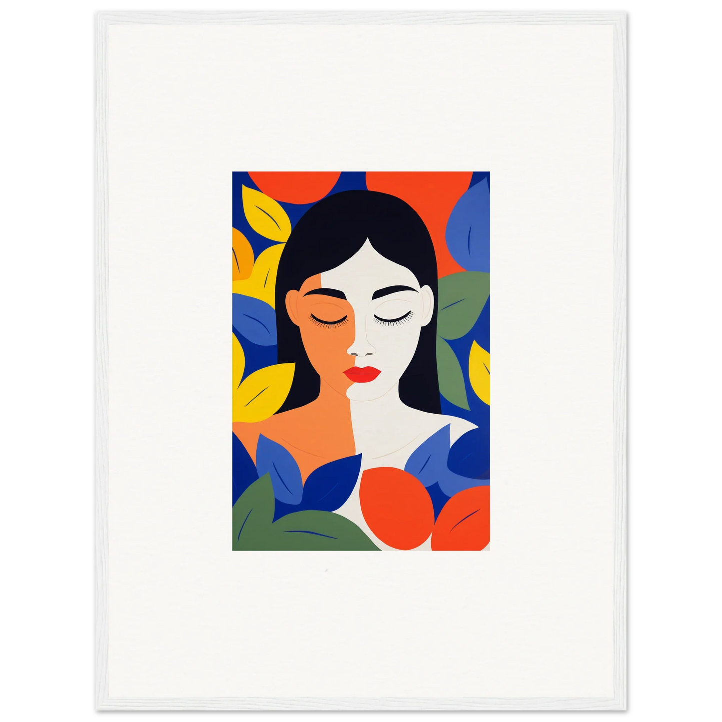 Colorful abstract portrait of a woman for unique room decor or framed wall art