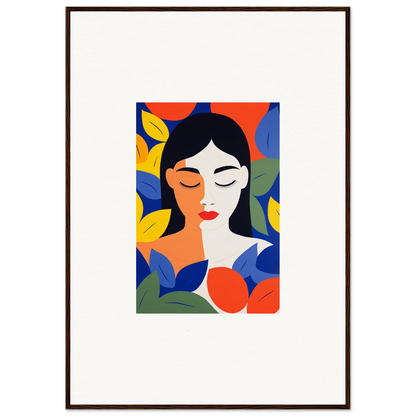 Colorful abstract portrait of a woman for stylish room decor and framed wall art