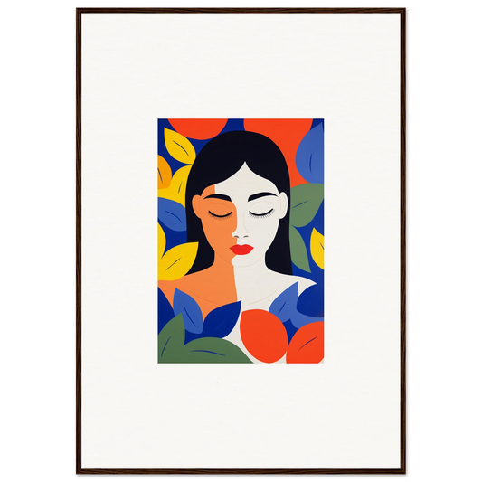 Colorful abstract portrait of a woman for stylish room decor and framed wall art