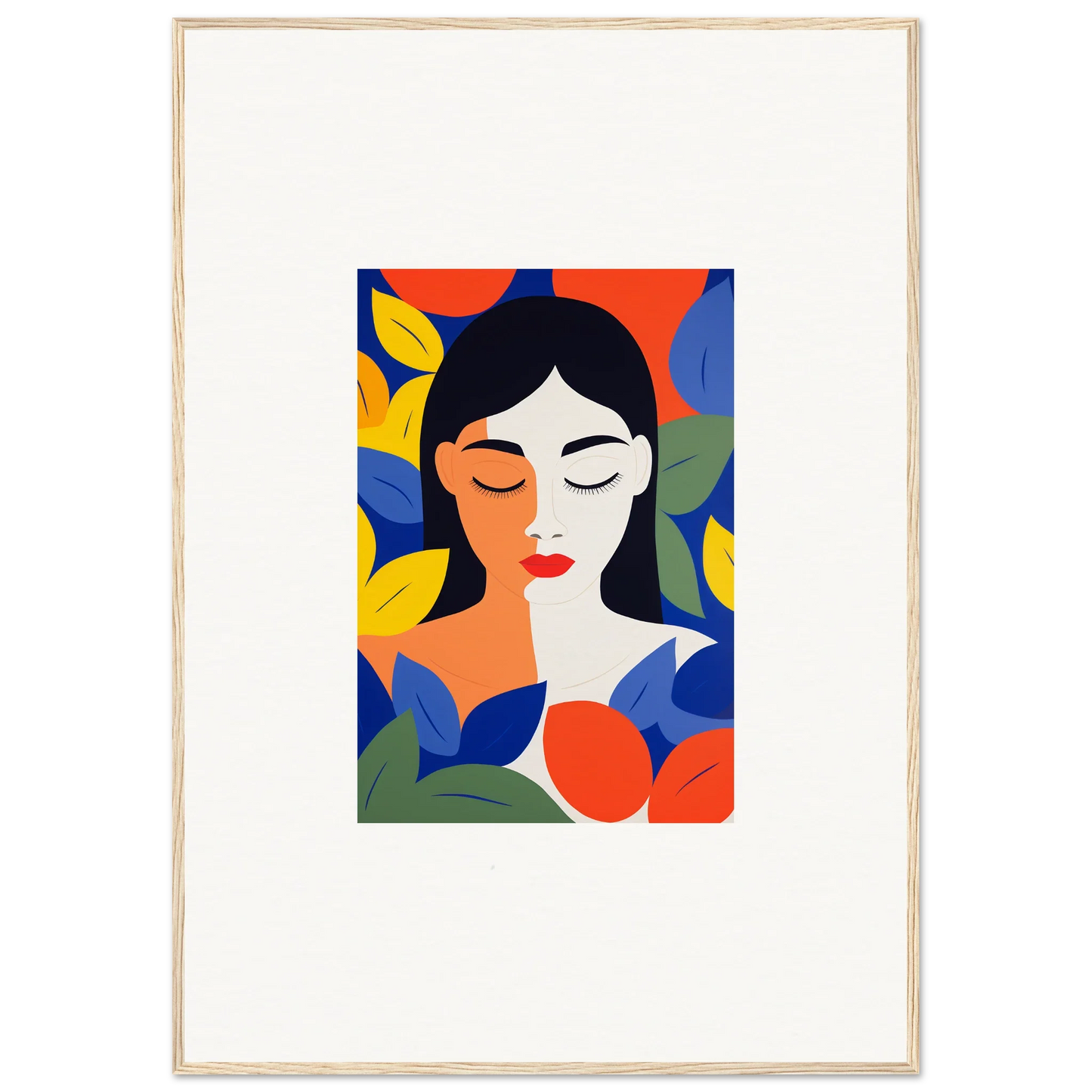 Colorful abstract portrait of a woman ideal for room decor or canvas prints