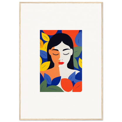 Colorful abstract portrait of a woman ideal for room decor or canvas prints