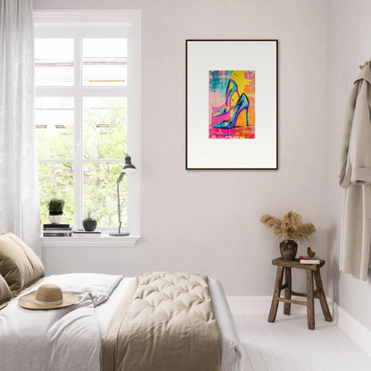 Colorful framed wall art of Ethereal Heels Reverie for stylish room decor