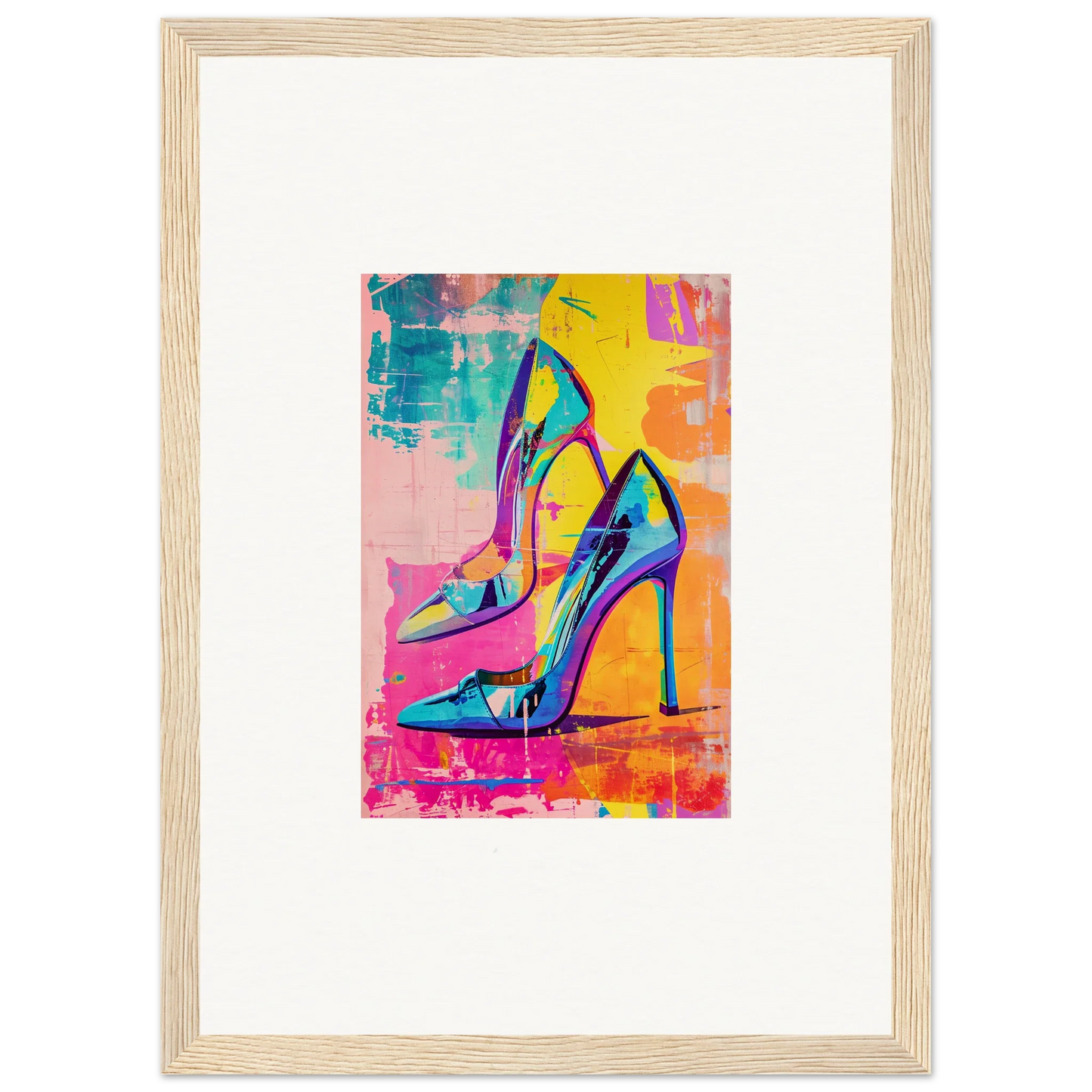 Colorful high-heeled shoes adding charm to your room decor and Ethereal Heels Reverie