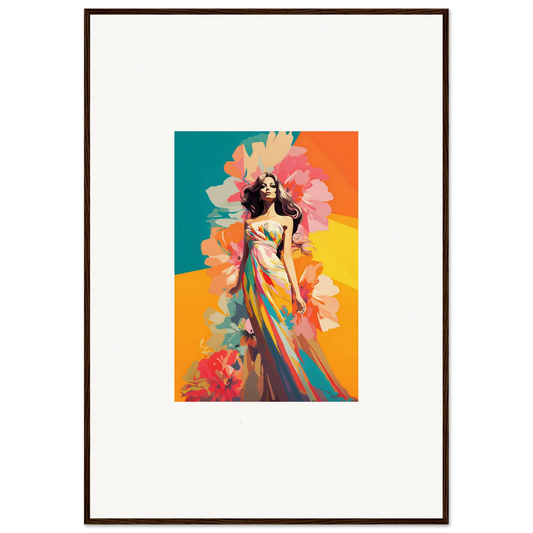 Colorful painting of a woman in a flowing dress for dream revelry room decor