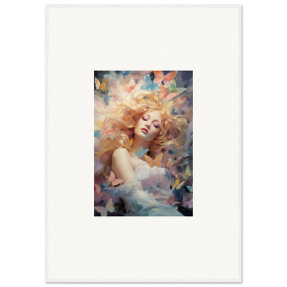 Colorful woman painting with flowing hair for vibrant room decor or framed wall art