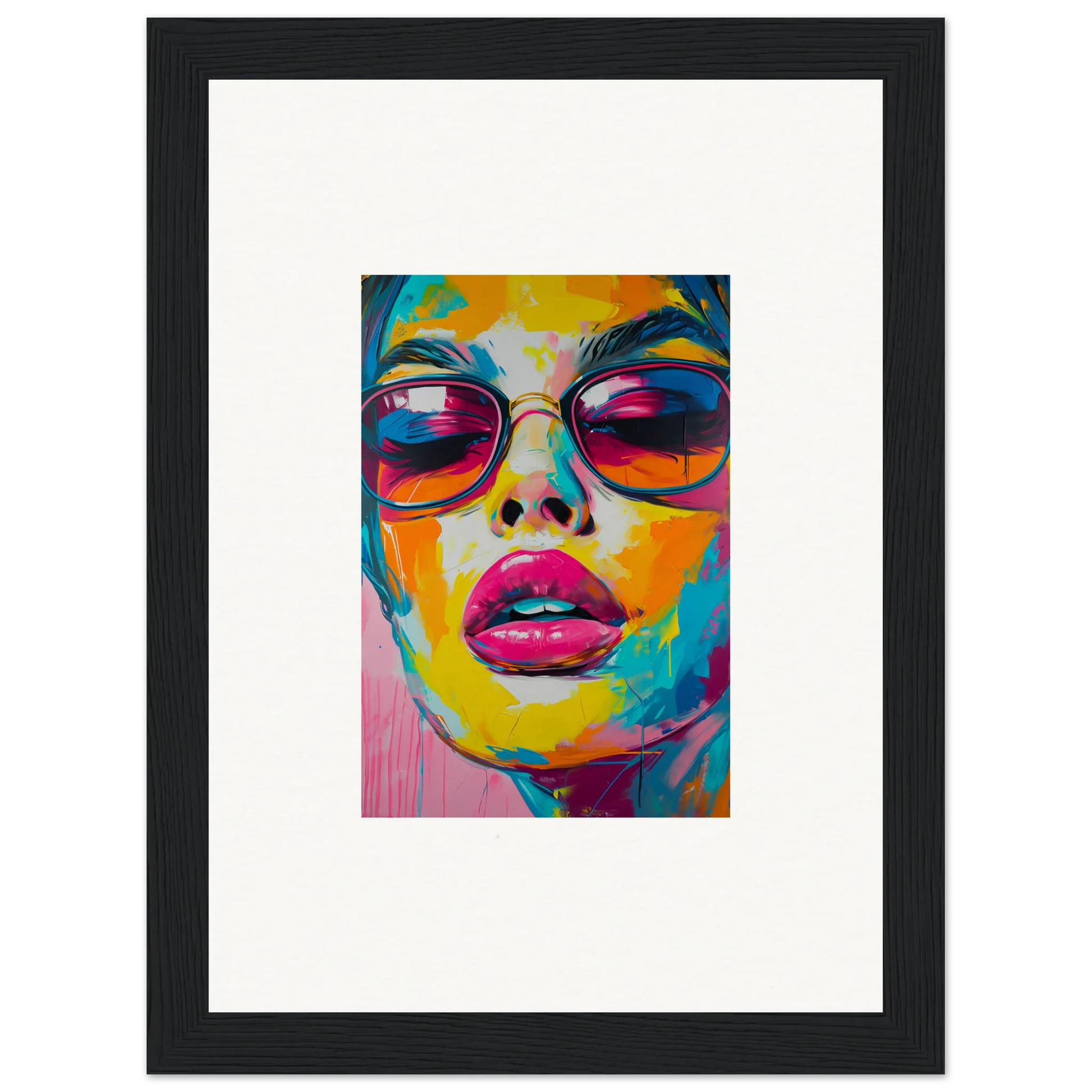 Colorful Pop Art portrait with sunglasses, perfect for Spectra Parade room decor