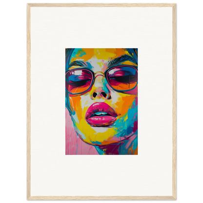 Colorful Pop Art portrait with sunglasses for Spectra Parade room decor or framed wall art