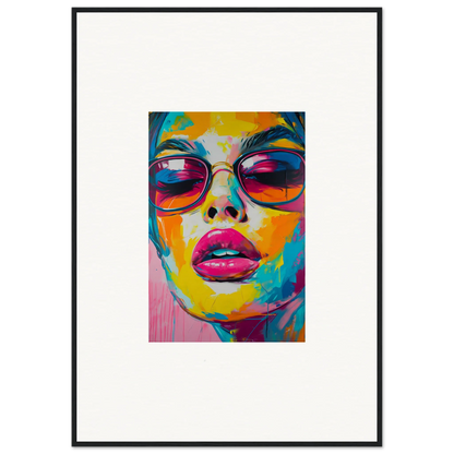 Colorful pop art portrait with sunglasses and pink lips for Spectra Parade wall decor