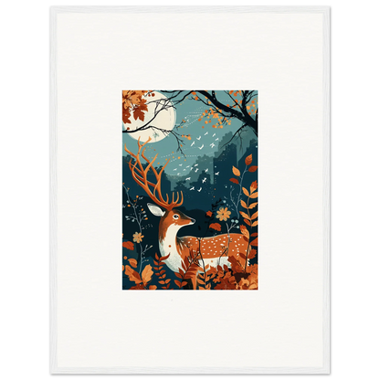 Deer with antlers in autumn forest, perfect for Starlight Coalescence room decor