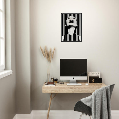 A black and white print of the Joy The Oracle Windows™ Collection, perfect as fashion wall art or a poster.