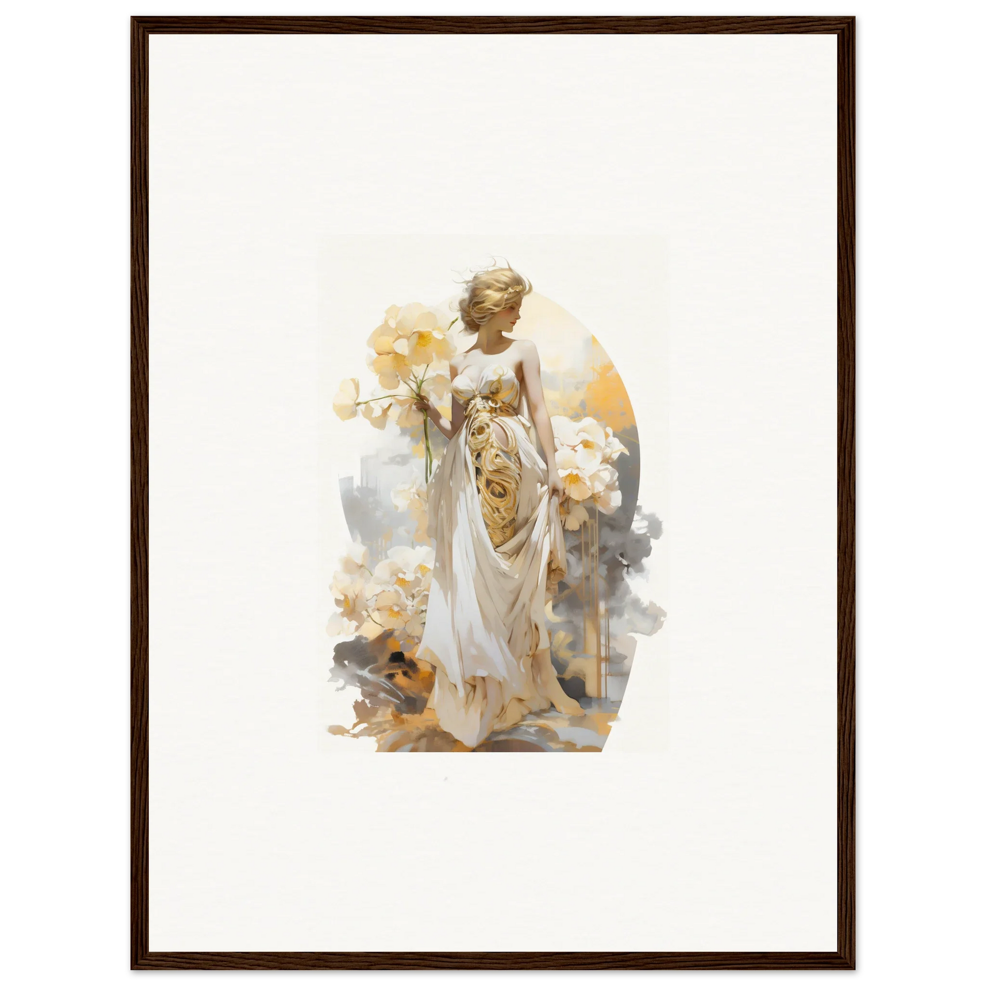 Ethereal painting of an angelic figure, perfect for Blossom Dream room decor or framed wall art