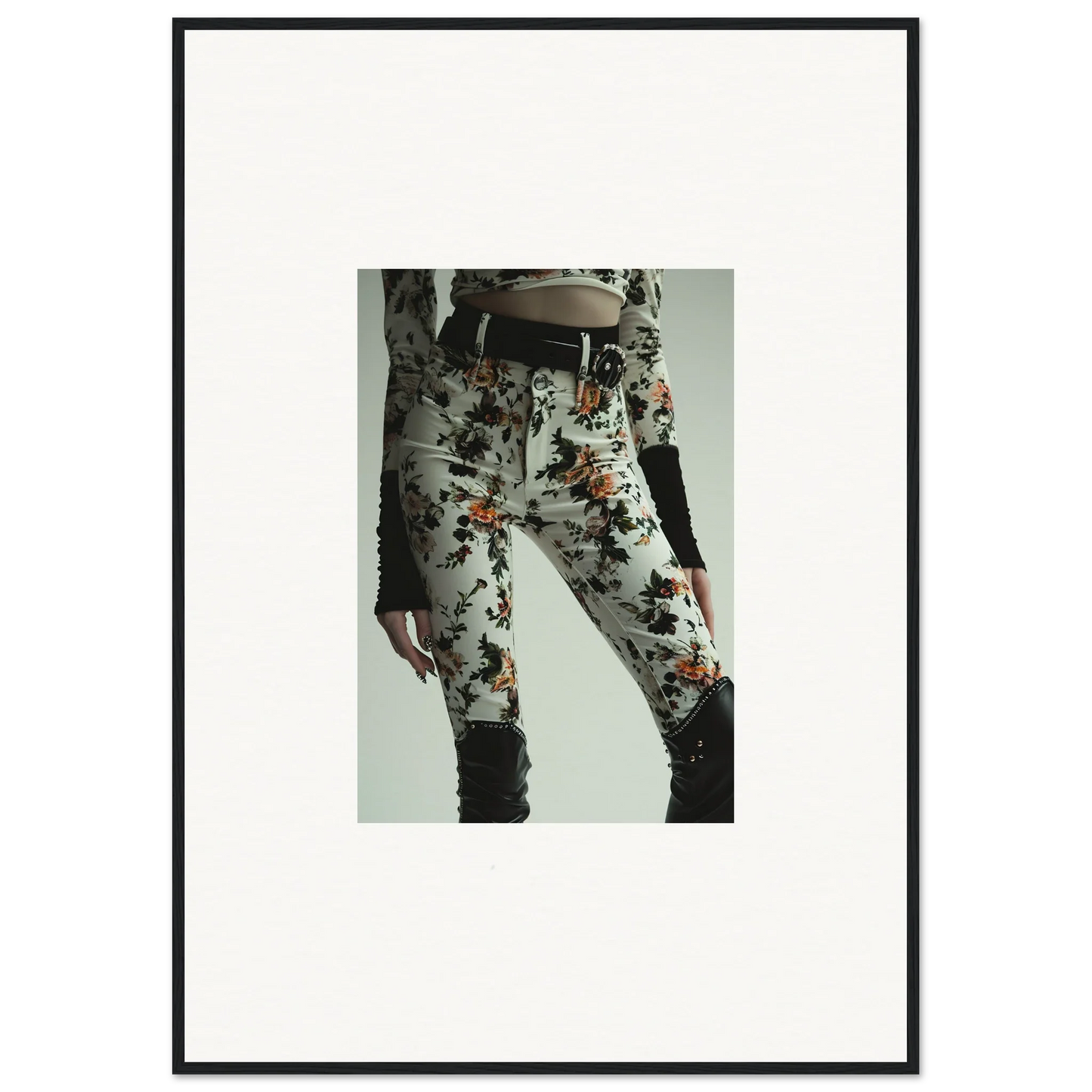 Floral-patterned pants from Whispering Garden Couture perfect for stylish room decor