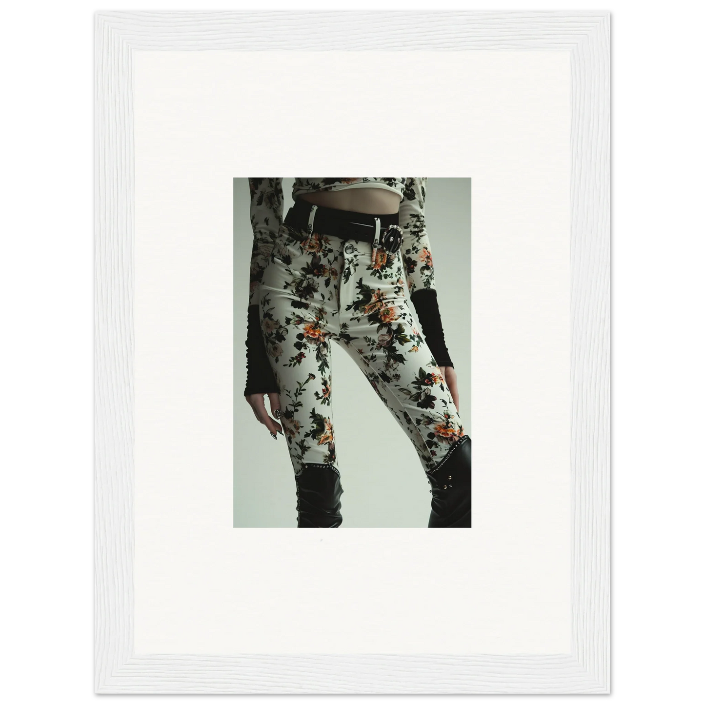 Floral-patterned pants from Whispering Garden Couture, perfect for stylish room decor