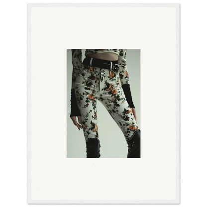 Floral-patterned pants with rips, perfect for stylish Garden Couture outfits