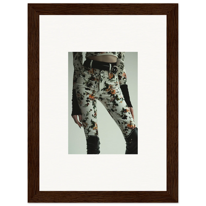 Floral-patterned pants from Whispering Garden Couture perfect for chic room decor